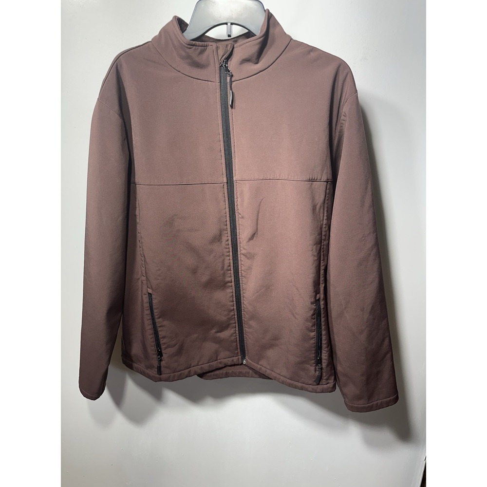 Hartwell Womens Cocoa Brown Softshell Full Zip Fleece Lined Jacket Size XL